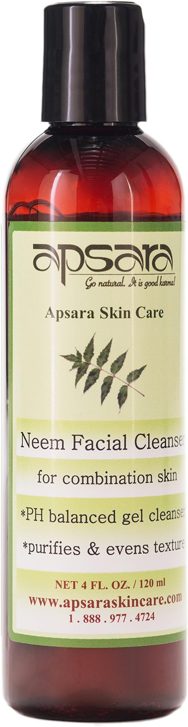 Neem Facial Cleanser for Combination Skin. Ph Balanced, Sulfate Free Gel Facial Wash. Deep Cleans and Balances Combination Skin. Discourages Oily T-zone and Acne.