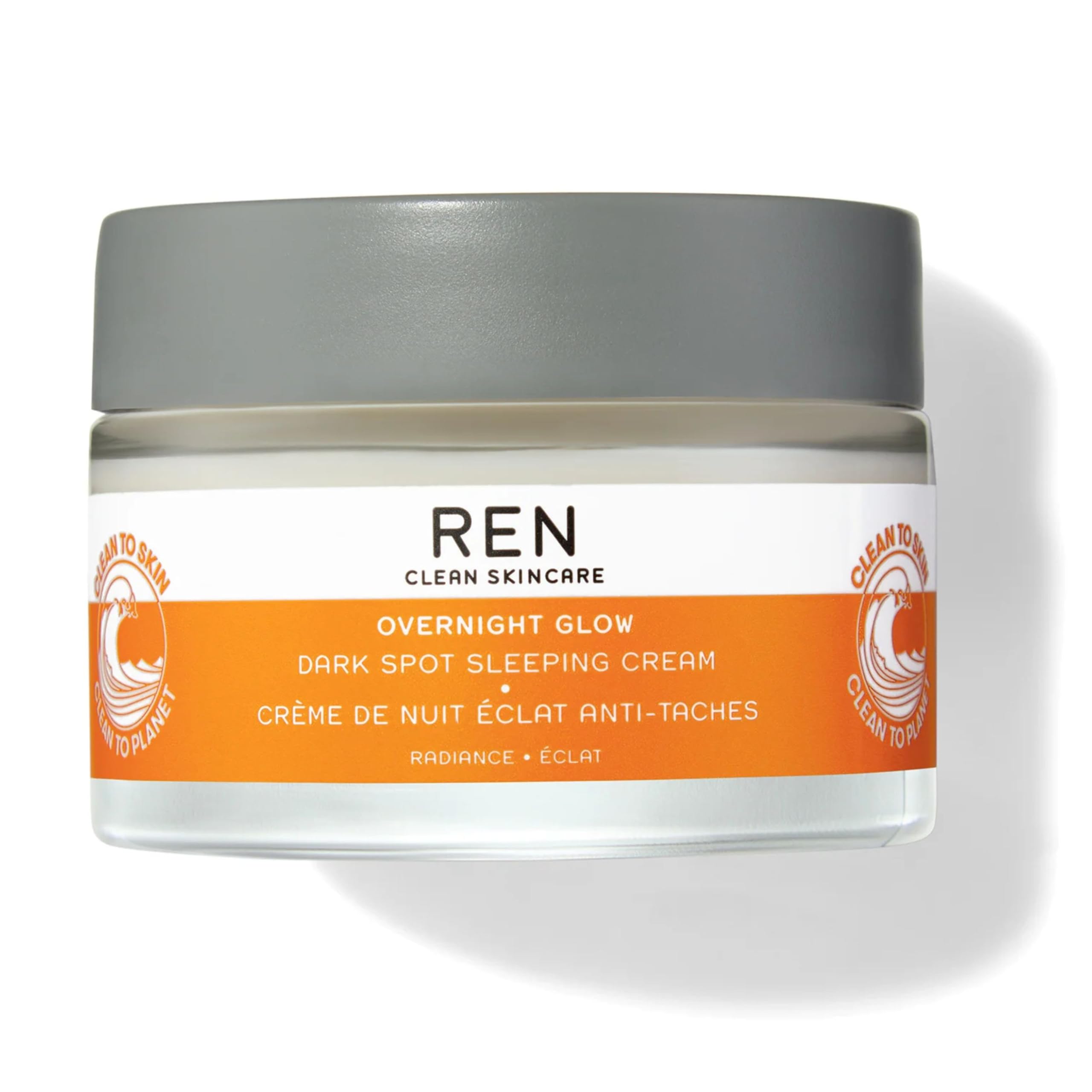 REN Clean Skincare Dark Spot Removal Overnight Cream - Proven to Reduce Hyperpigmentation with Natural Algae and Phytoglycogen - Cruelty Free & Vegan Hydrating Facial Moisturizer, 50 ml, (Pack of 1)