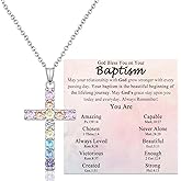 Cross Necklace for Girls Christian Religious Jewelry Gifts for Girls Daughter Granddaughter Sister Niece Friend Birthday Christmas Valentines Easter Graduation Baptism Communion Gift Stocking Stuffers