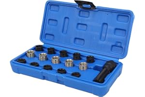 HILITAND Spark Plug Rethread, Spark Plug Thread Repair Kit, M14x1.25 Spark Plug Thread Repair Tool Screw Tap Portable Carbon Steel Rethread Kit for, Tools