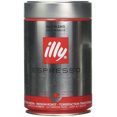 Illy Ground Espresso Medium Roast, 8.8oz (Pack of 4)