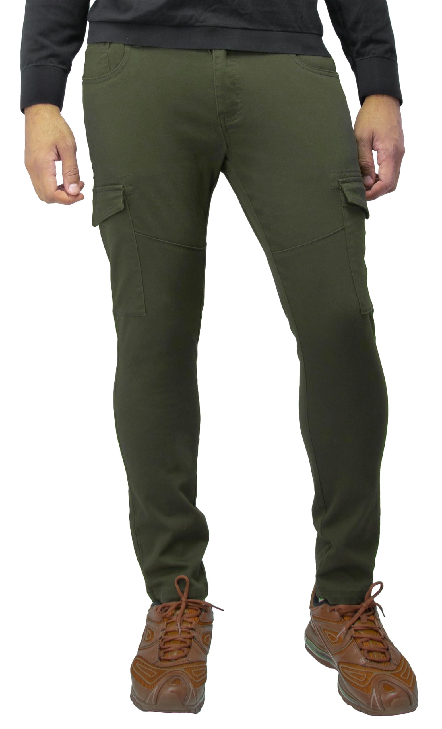 X RAY Jeans Men’s Stretch Pants, Slim Fit Flexible Commuter Colored Denim Jeans, Casual Pants for Men, Commuter 12039 – Olive, 32W X 30L