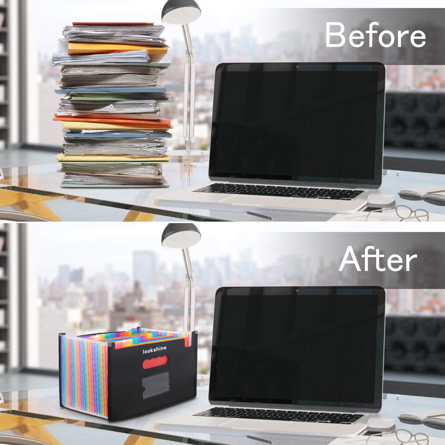 24 Pockets Expanding File Folders,Portable Accordion A4 Expandable File