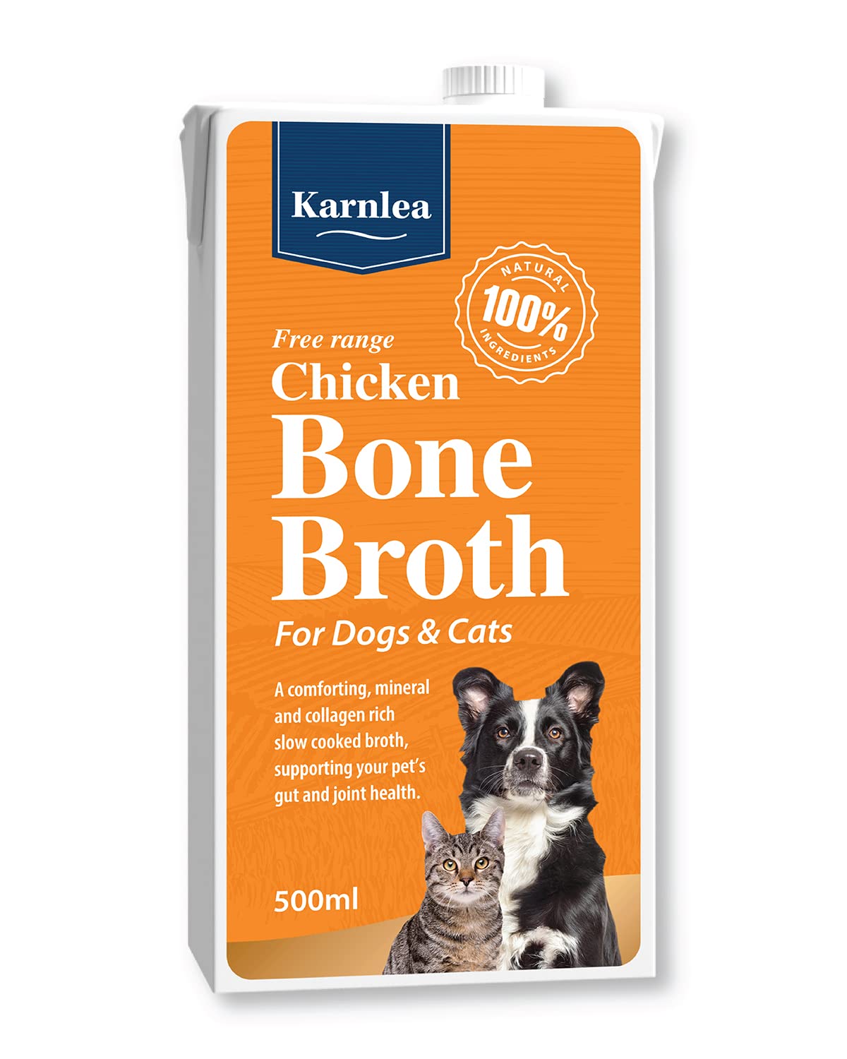 Karnlea Chicken Bone Broth for Dogs & Cats - Free Range | 100% Real & Natural Liquid Bone Broth for Pets | High in Collagen & Protein for Healthy Joints, Gut, Digestion, Skin & Sickness Recovery — image 1
