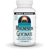 Source Naturals Magnesium Glycinate, 120 Tablets | Chelated for high Absorption | for Calm Energy, Bone &amp; Heart Support*