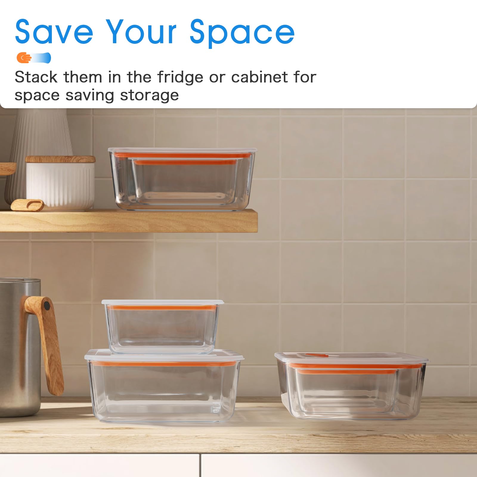 NUTRIUPS 2.6QT Square Glass Baking Dish with Lid, 8×8 inches Deep Square Baking Dish with Lid, Glass Baking Dishes for Oven