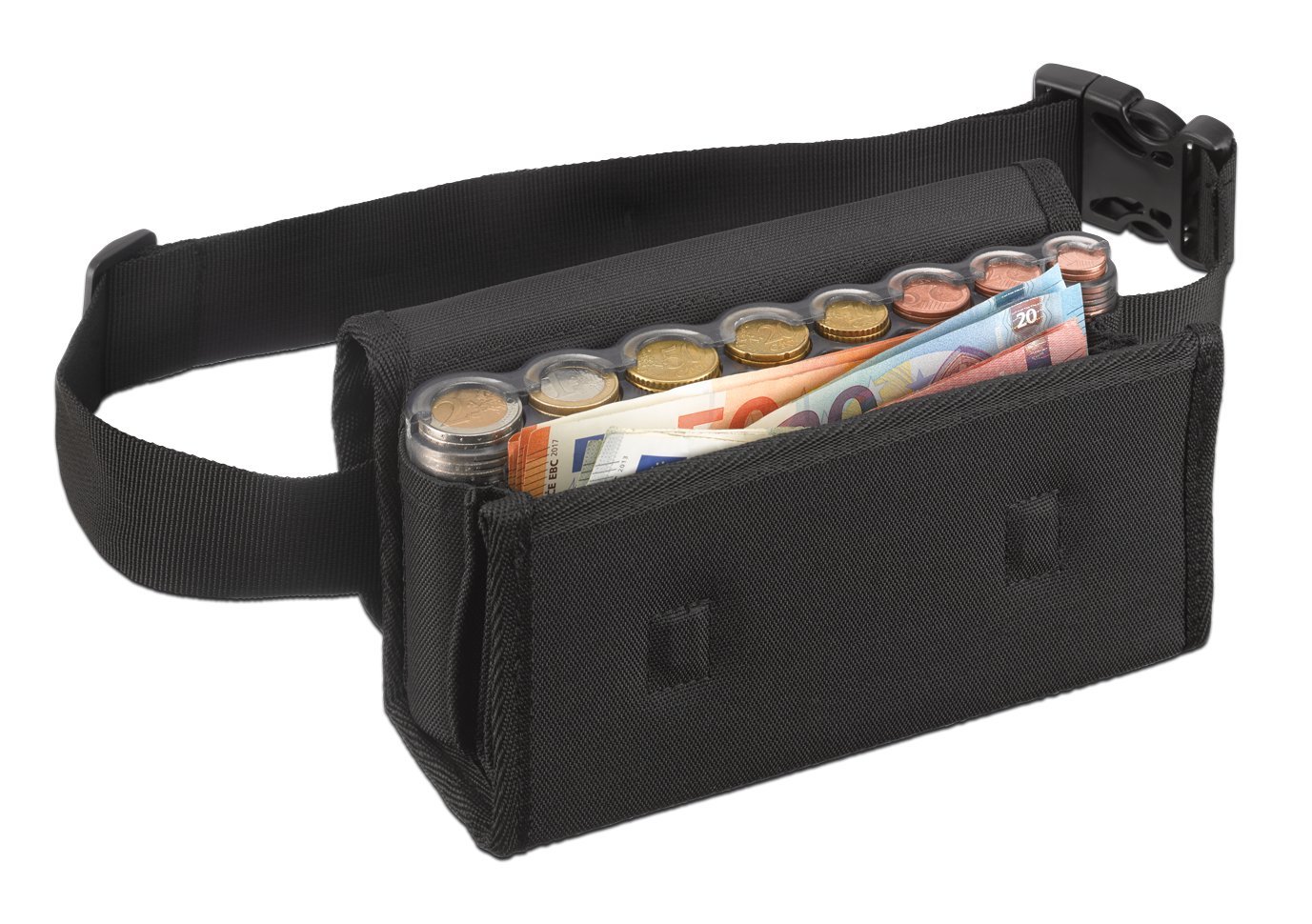 ratiotec 00030070 Wallet with Coin Dispenser, Black, 22.5 x 12.5 x 9 cm