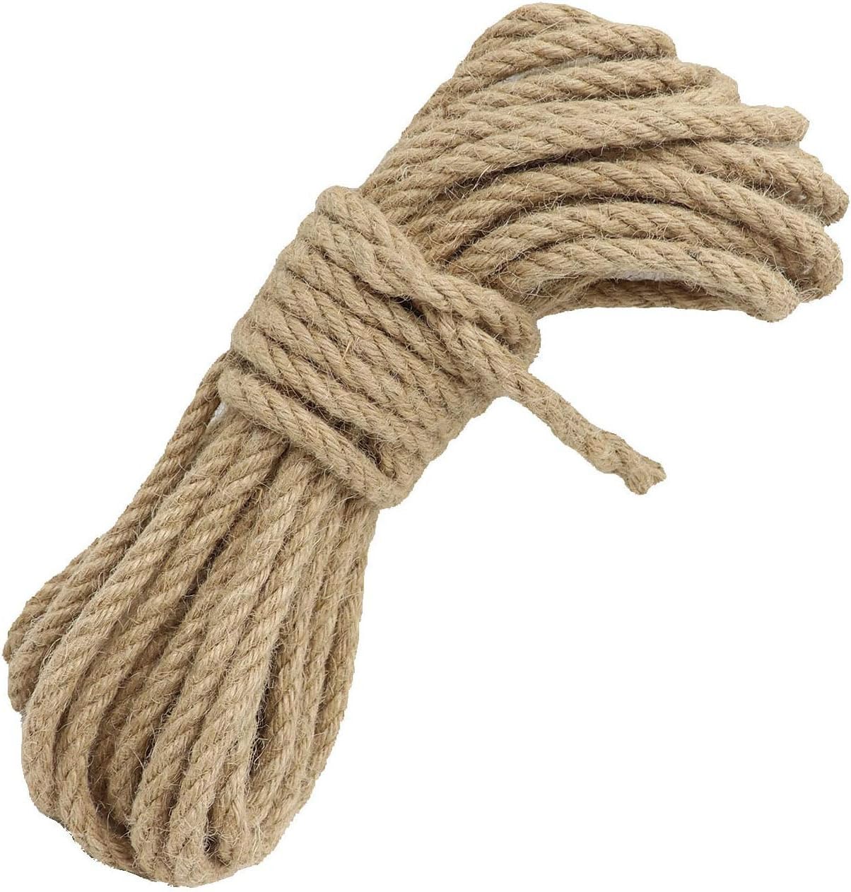KuTi Kai Natural Hemp Cord Ropes and Strong Jute Rope Sash,Multi Purpose Utility Sisal Twine Rope (12mm-10M(32ft))
