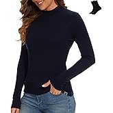MERINNOVATION Merino Wool Base Layer Women - 100% Merino Wool Shirts for Women Long Sleeve Thermal Top Turtle Neck Shirt