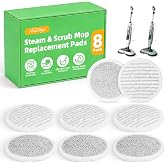 Nicemiya 8 Pack Steam Mop Replacement Pads for Shark Steam &amp; Scrub Mop | Washable Steam Scrub Pads Compatible with Shark S8201, S8001, S8002BRN, S7001 series, For all sealed hard floors