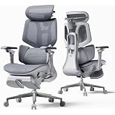 Hbada X7 Smart Ergonomic Chair, Office Chair, with Fully Automated Lumbar Tracking, 4D Adjustable Headrest, 720&deg; Adjustable Armrests, Ventilated Seat Cushion, Swivel, Grey