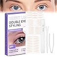 Eyelid Tape 640 Pcs Lace Double Eye Lifter Strips Waterproof Long-Lasting EyeSticker Instant Eyelid Lift Tape for Uneven, Dro