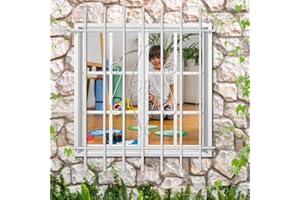 WEWORTH Spear Point Heavy Duty Window Bar,Window Security Bars Guards for Prevent Burglary,Safety for Home and Pet(36×42,White,Choose The Installation Accessories You Need Separately)