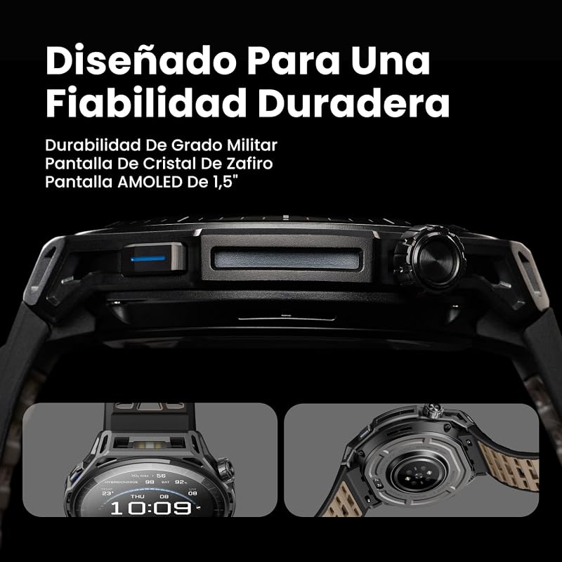 Balance 3 Reloj Inteligente GPS 48mm, Pantalla AMOLED 1,5" Cristal Zafiro, NFC, batería de 21 días, Linterna, 64 GB de Almacenamiento, mapas, HYROX, para Android e iPhone, Titanio