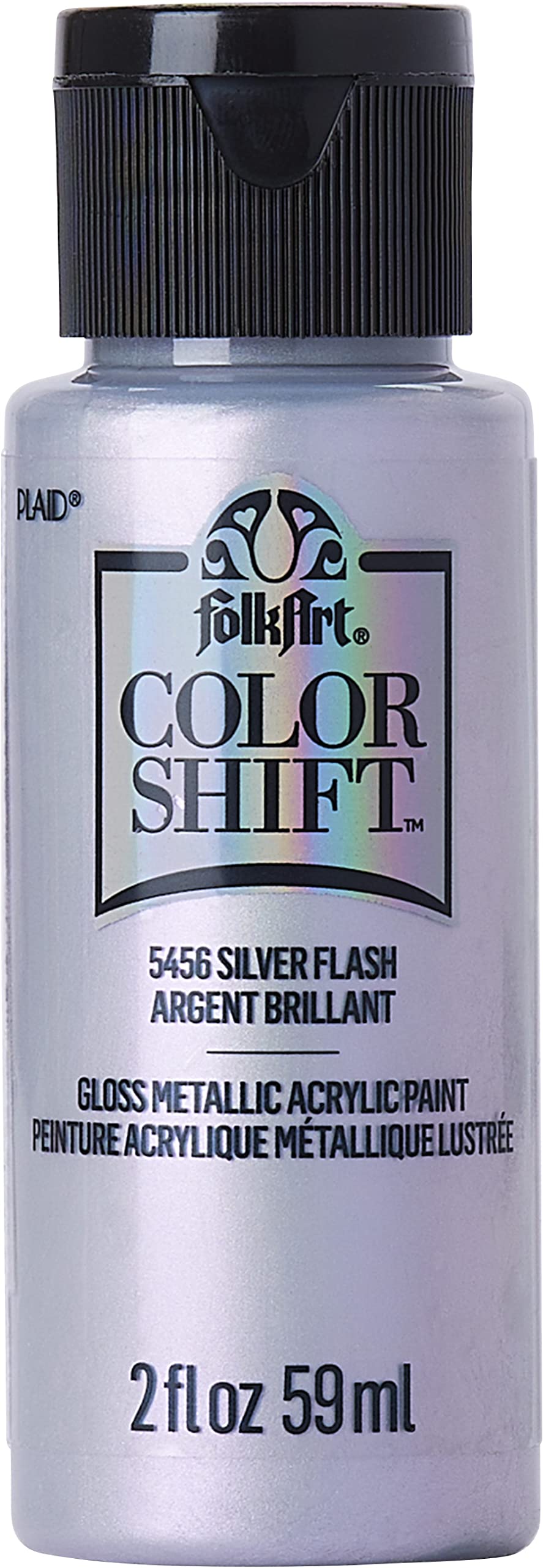 Plaid PE5456 Folk Art Colour Shift Acrylic Paint, Silver Flash, 2 oz., 5456