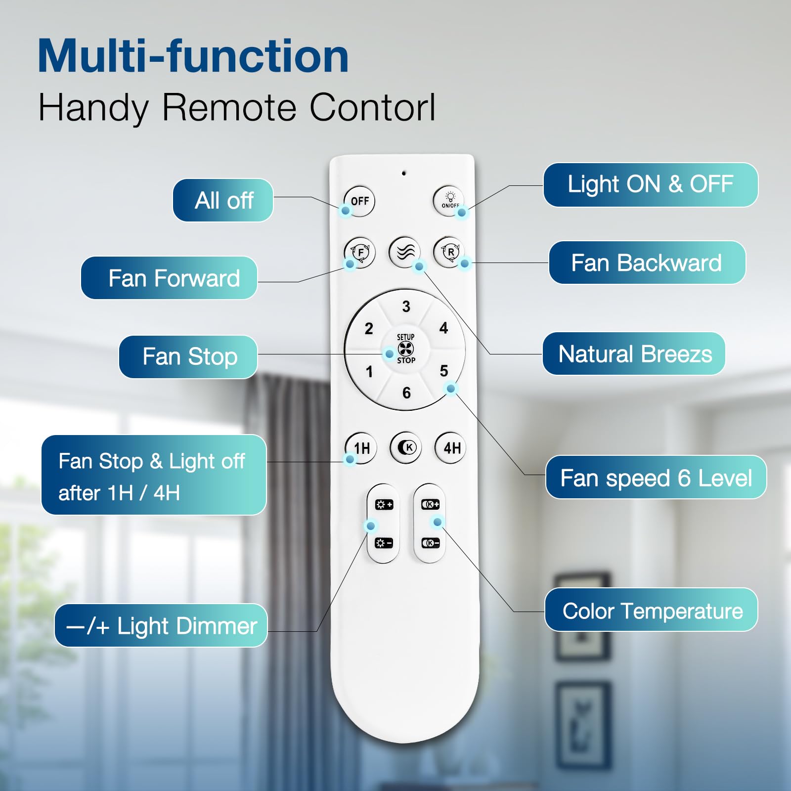 warmiplanet Flush Mount Ceiling Fans with Lights