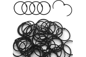 LOUZAGO 50 Pack 1-1/2 Inch Binder Rings, Black Book Rings Index Card Ring, Metal Ring Binder Clips Key Rings Paper Rings for Office, School, Home (Black, 38mm)