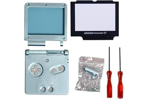 Timorn Full Parts Housing Shell Pack Replacement for GBA SP Gameboy Advance SP (Light Blue Pack)