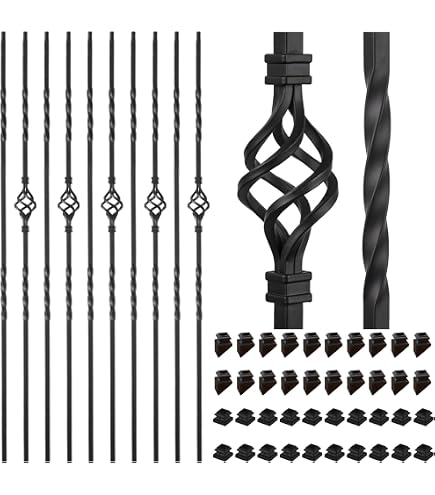Iron Balusters - Double Twist - Hollow - 44 in X 1/2 in Square