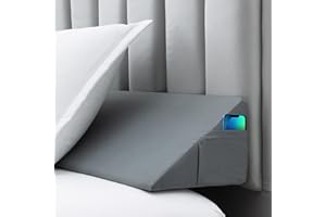 DECMAY King Size Bed Wedge Pillow for Headboard, Bed/Mattress Gap Filler, Headboard Wedge Pillow, Triangle Bolster Pillow Wedge, Close The Gap (0-7'') for Headboard and Mattress, Grey, 76''*10''*7''
