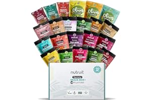 Nutruit Gourmet Healthy Snacks - 32 Pack MEGA Variety Box (12-14 Flavors) - Vegan, Gluten Free, Non-GMO Bulk Snacks - Kosher, High Protein, High Fiber, Plant-Based Healthy Snack - 1.2oz Packs