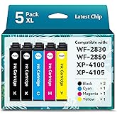 Emojink Remanufactured for 212XL Ink Cartridges for Epson 212 Ink Cartridges Combo Pack for 212 XL T212 T212XL Ink for Workforce WF-2830 WF-2850 Expression Home XP-4100 XP-4105 Printer (5 Pack)