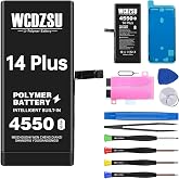 WCDZSU Battery Replacement for iPhone 14 Plus No Pop-up Unknown Part Warning 4550mAh New 0 Cycle High Capacity for iPhone 14 Plus with Repair Tool Kit Model A2632 A2885 A2886 A2887 A2888