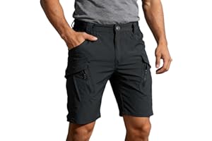 Cargo Shorts for Men Stretch Elastic Waist Work Shorts Summer Outdoor Relaxed Fit Golf Hiking Short Pants with Pocket