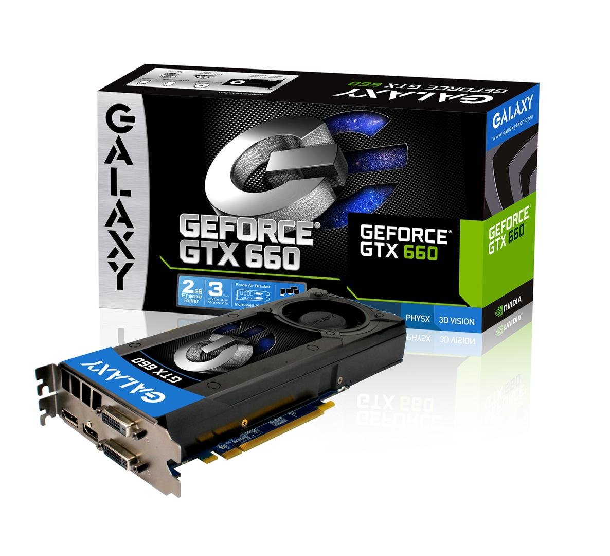 Galaxy GeForce GTX 660 2 GB GDDR5 PCI Express 3.0 DVI/DVI/HDMI/DP SLI Ready Graphics Card 66NPH7DN7D