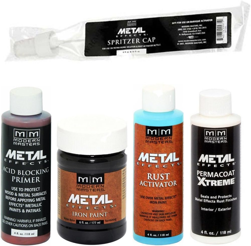 Modern Masters Metal Effects Iron Paint & Rust Activator Kit Amazon.ca Tools & Home Improvement