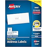 Avery Easy Peel Printable Address Labels with Sure Feed, 1" x 2-5/8", White, 3,000 Blank Mailing Labels (08460)