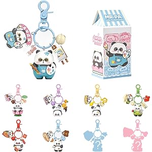 JOCHIWANTOYS MR.PA Lucky Pendant Series Assembly Toy Blind Box Keychain | Cute Mystery Collectible Toy Bag Charms for Work De