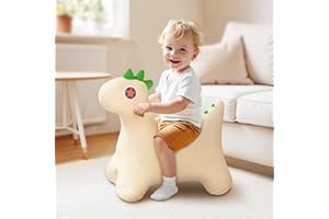 Bouncy Pals Dinosaur Hopping Horse, Toddler Boys Inflatable Bouncing Animal, Dinos Hopper Toy, Baby Indoor Ride on Bouncer, Kids Outdoor Jump Toy, First Birthday Gifts for 18 24 Months 2 3 4 Year Old
