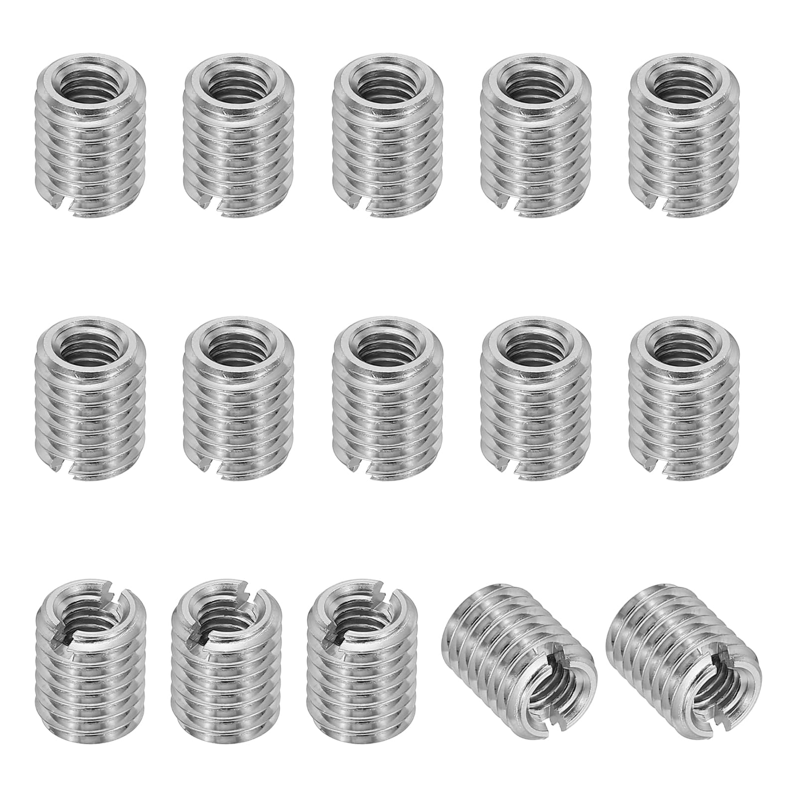 PATIKIL 316 Stainless Steel Thread Adapters Sleeve Reducing Nut, 15 Pcs M8 x 1.25 Male to M5 x 0.8 Female Repairing Insert Nut Screw Reducer Conversion Fastener 8mm