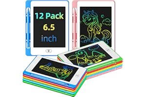 OMXDG Party Favor 12 Pack LCD Writing Tablet for Kids, 6.5 Inch Colorful Doodle Board Drawing Tablet, Erasable Reusable Drawing Pads, Educational Learning Toys Birthday Gifts for Girls Boys Age 3 4 5 6 7 8