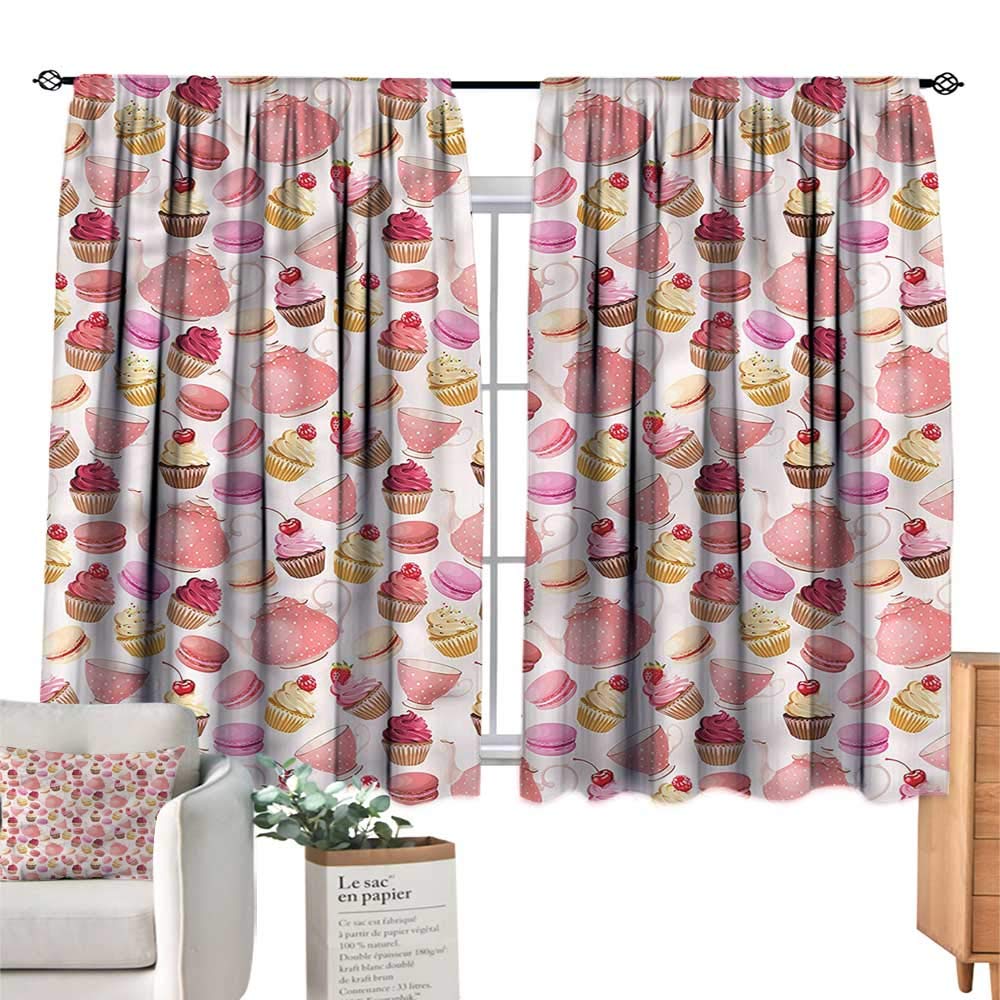 Amazon Com Kitchen Backout Boy Curtains Tea Party With Cupcakes