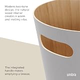 Umbra Woodrow 2 Gallon Modern Wooden Trash Can Grey/Natural view 4