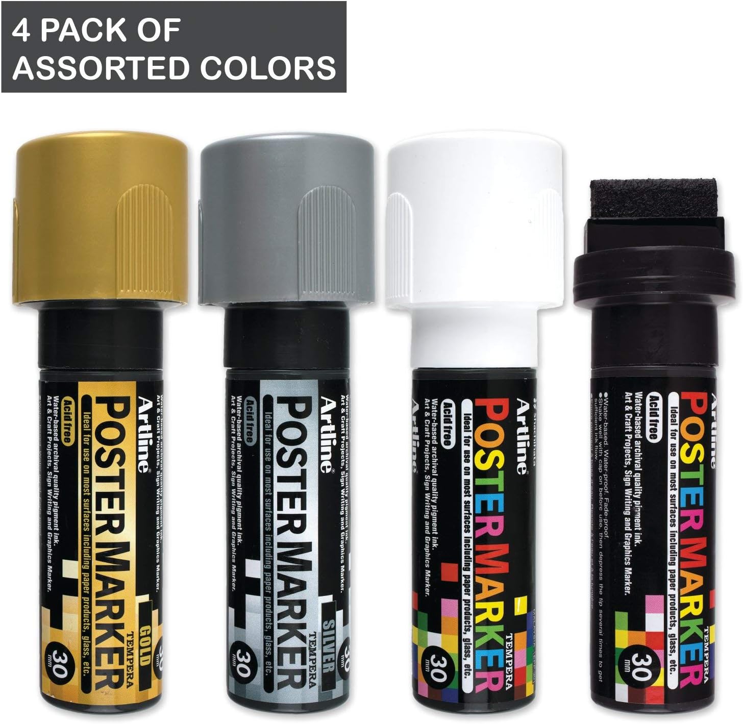 Artline Poster Markers, 30 mm Writing Width, Metallic