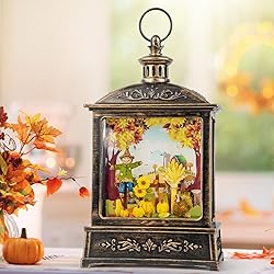 12.5'' Fall Snow Globe Lantern - Thanksgiving