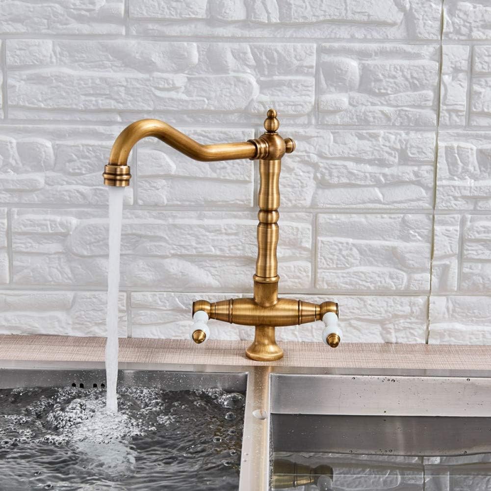 ZHTTCD Grifo de cocina de latón antiguo extraíble Grifo mezclador