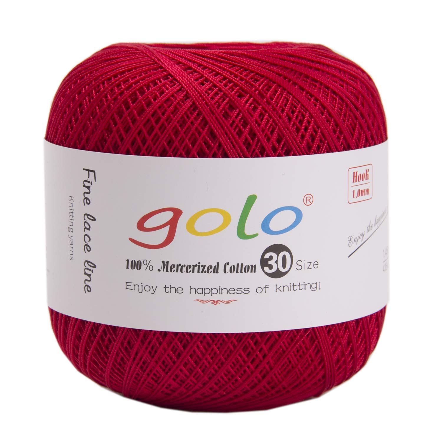 golo Crochet Thread Size 30 Yarn for Hand Knitting Cotton Crochet Yarn (Red-756) — image 1