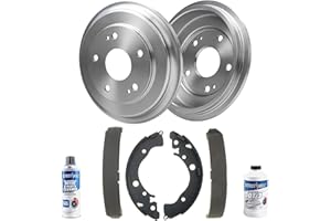 Detroit Axle - Rear Brake Kit for L4 1.8L 2006-2015 Honda Civic Brake Drums Brakes Shoes 2007 2008 2009 2010 2011 2012 2013 2014 Replacement: 9.84" inch Drums