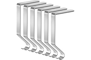 Palonu Christmas Stocking Holders Mantel Stcoking Hangers Metal Ornament Hooks Fireplace Hanger Grip for Christmas Party Decorations (6, Silver)