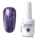 Elite99 Gel Nail Polish Soak Off UV LED Gel Lacquer Nail Art Manicure Glitter Purple 470 15ml