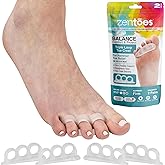 ZenToes Hammer Toe Corrector for Women & Men | Triple Loop Gel Toe Spacers & Separators | Realign Bent, Crooked, Curled, Claw, Hammertoes | Firm Support for Straightening | 4 Pack, Clear