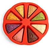HERCHR Silicone Scone Pans for Baking, 8 Cavity Silicone Triangle Cake Mold Scone Baking Pan Round Scone Mold for Pizza Slices, Muffins, Cheesecake