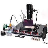 YIHUA 1000B- 4 in 1 Station - IR Infrared BGA, Preheater, Soldering Station and Hot Air Rework Station, plus a Temp Sensor, &ordm;C/&deg;F display, PCBs Holder, LED Lamp and more.