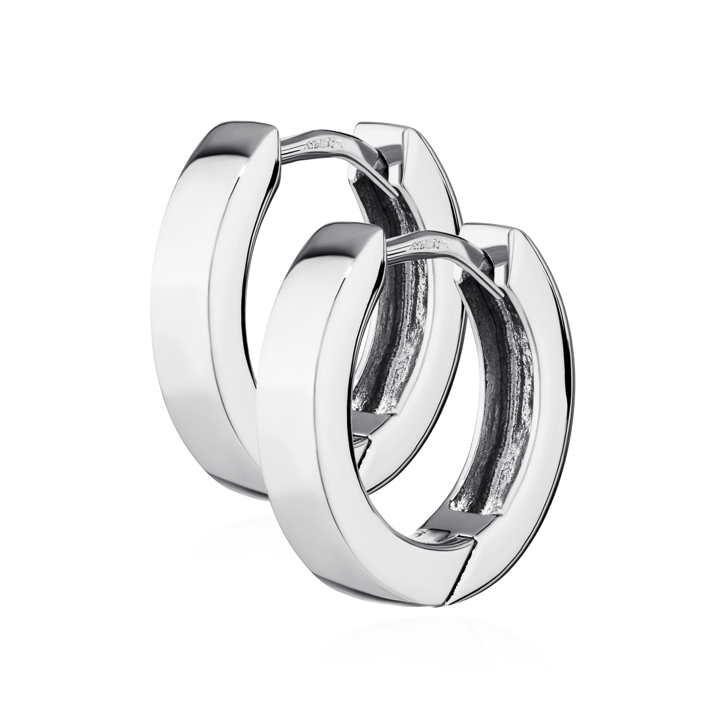 NKlaus silver pair 925 sterling silver hinged earrings 13 x 3mm tarnish proof 4785