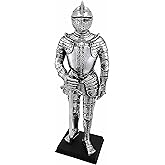 Veronese Design Silver Finish Medieval Knight in Armor Statue Figure Armour