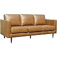 Amazon Brand - Rivet Revolve Modern Sofa Couch, 80"W, Caramel Leather